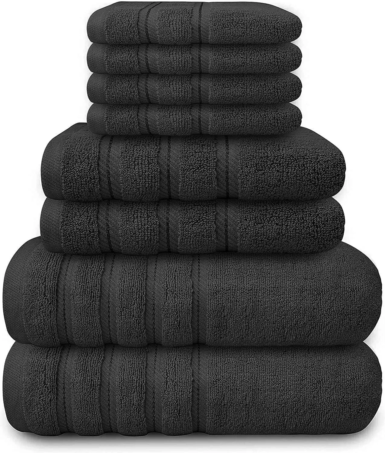 8 Piece Bale Set 100% Egyptian cotton Face Hand Big Bath Towels 600GSM