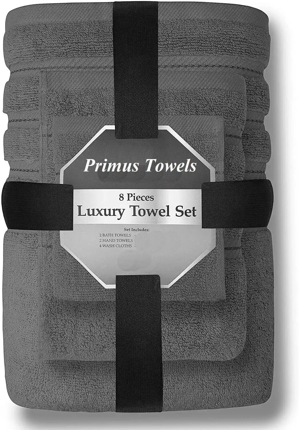 8 Piece Bale Set 100% Egyptian cotton Face Hand Big Bath Towels 600GSM