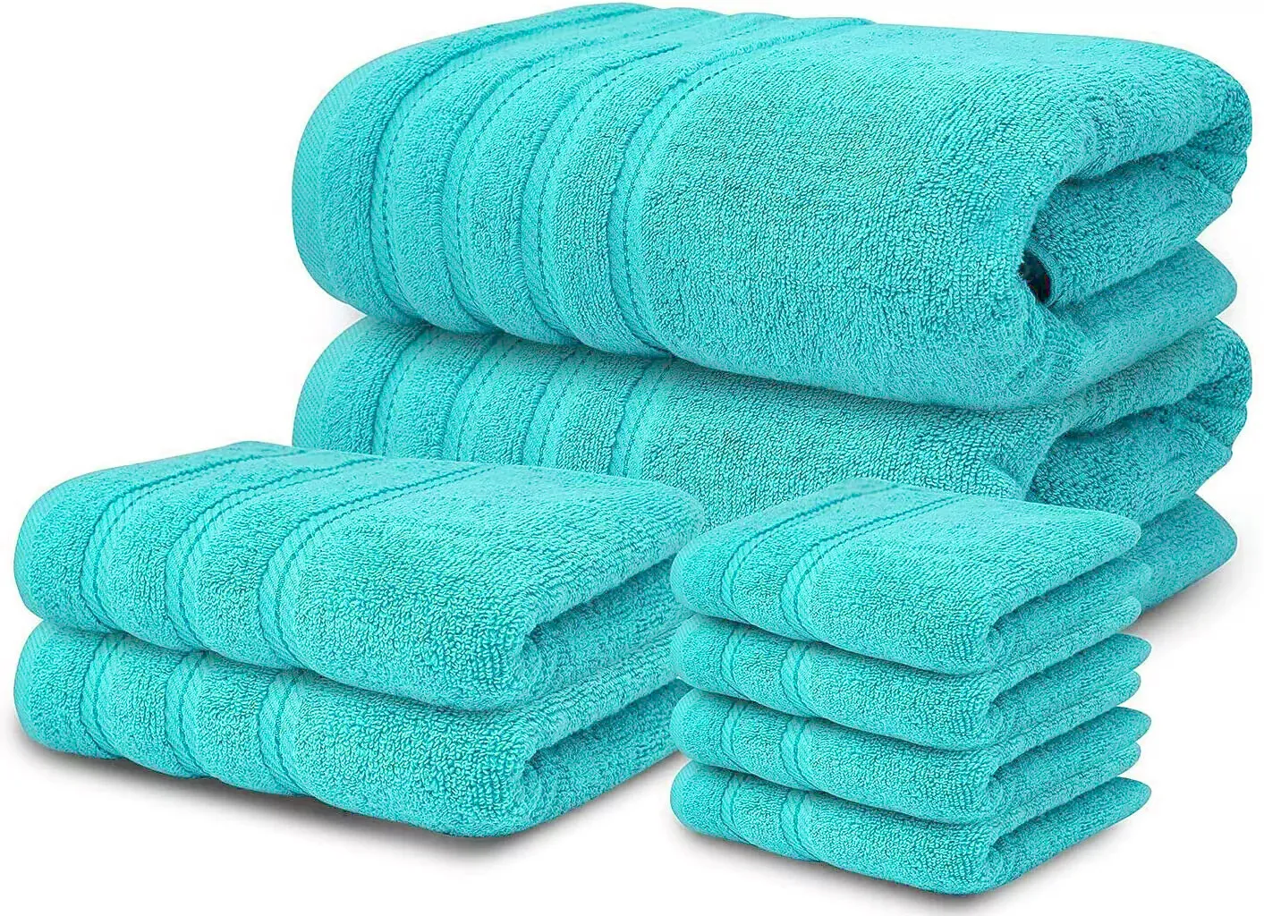 8 Piece Bale Set 100% Egyptian cotton Face Hand Big Bath Towels 600GSM