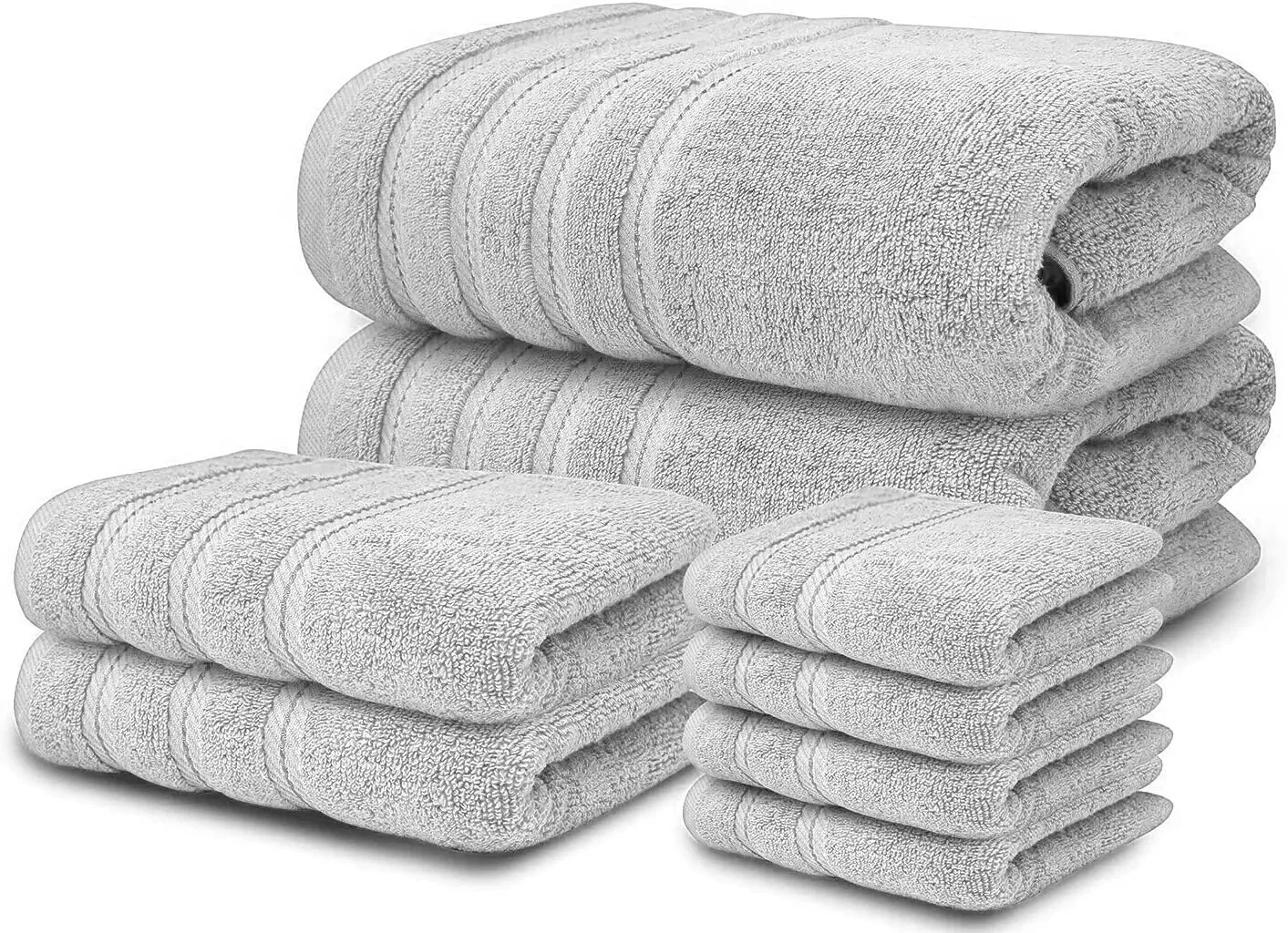 8 Piece Bale Set 100% Egyptian cotton Face Hand Big Bath Towels 600GSM