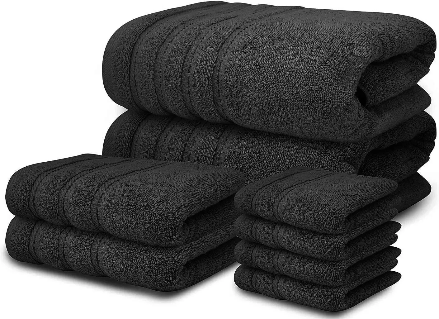 8 Piece Bale Set 100% Egyptian cotton Face Hand Big Bath Towels 600GSM