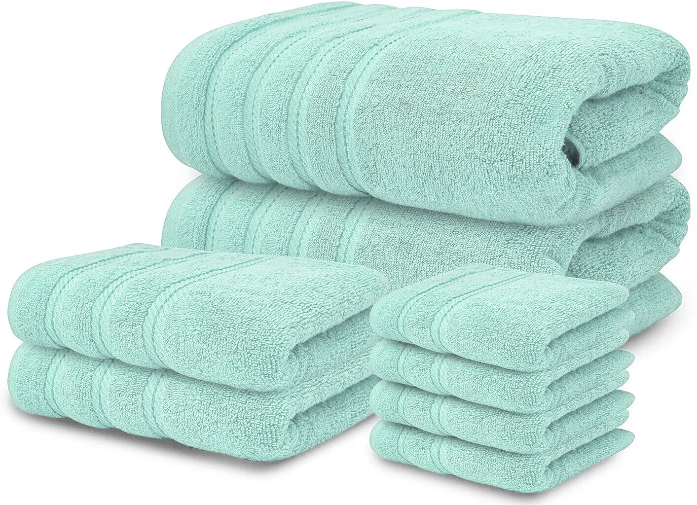 8 Piece Bale Set 100% Egyptian cotton Face Hand Big Bath Towels 600GSM