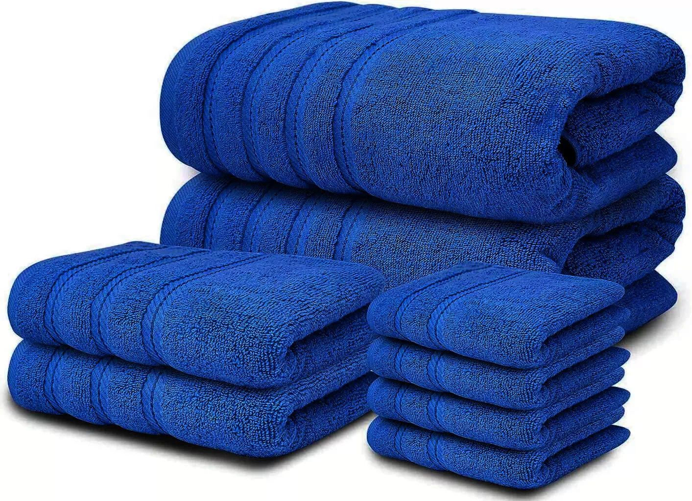 8 Piece Bale Set 100% Egyptian cotton Face Hand Big Bath Towels 600GSM