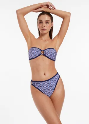 Amoudi High Leg Trim Bikini Bottom - Sapphire