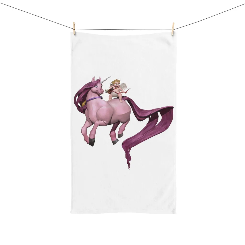 Baby Cupid and Horse Hand Towel