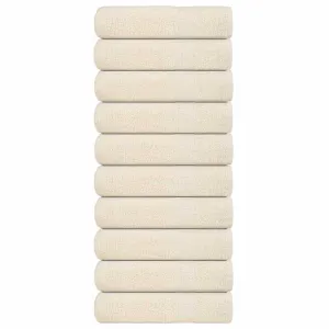 Bath Towels 10 pcs Cream 100x150 cm 360 gsm 100% Cotton