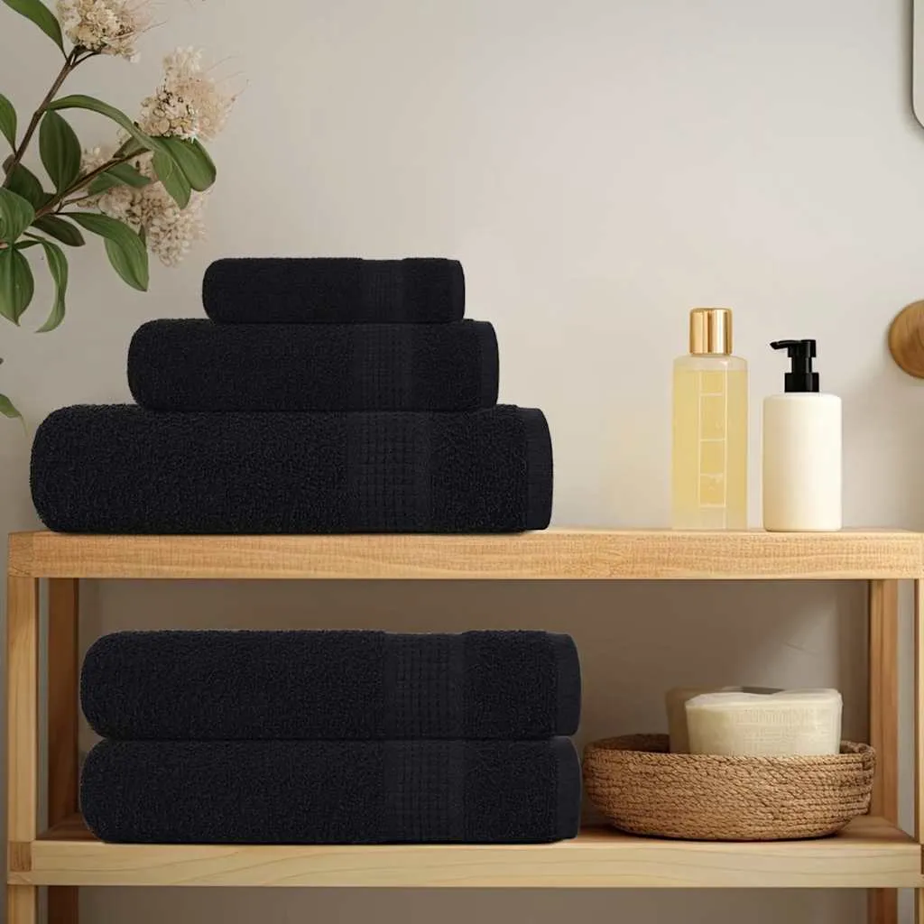 Bath Towels 2 pcs Black 100x150 cm 360 gsm 100% Cotton