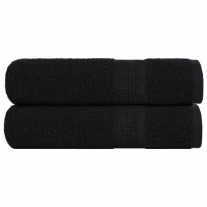 Bath Towels 2 pcs Black 100x150 cm 360 gsm 100% Cotton