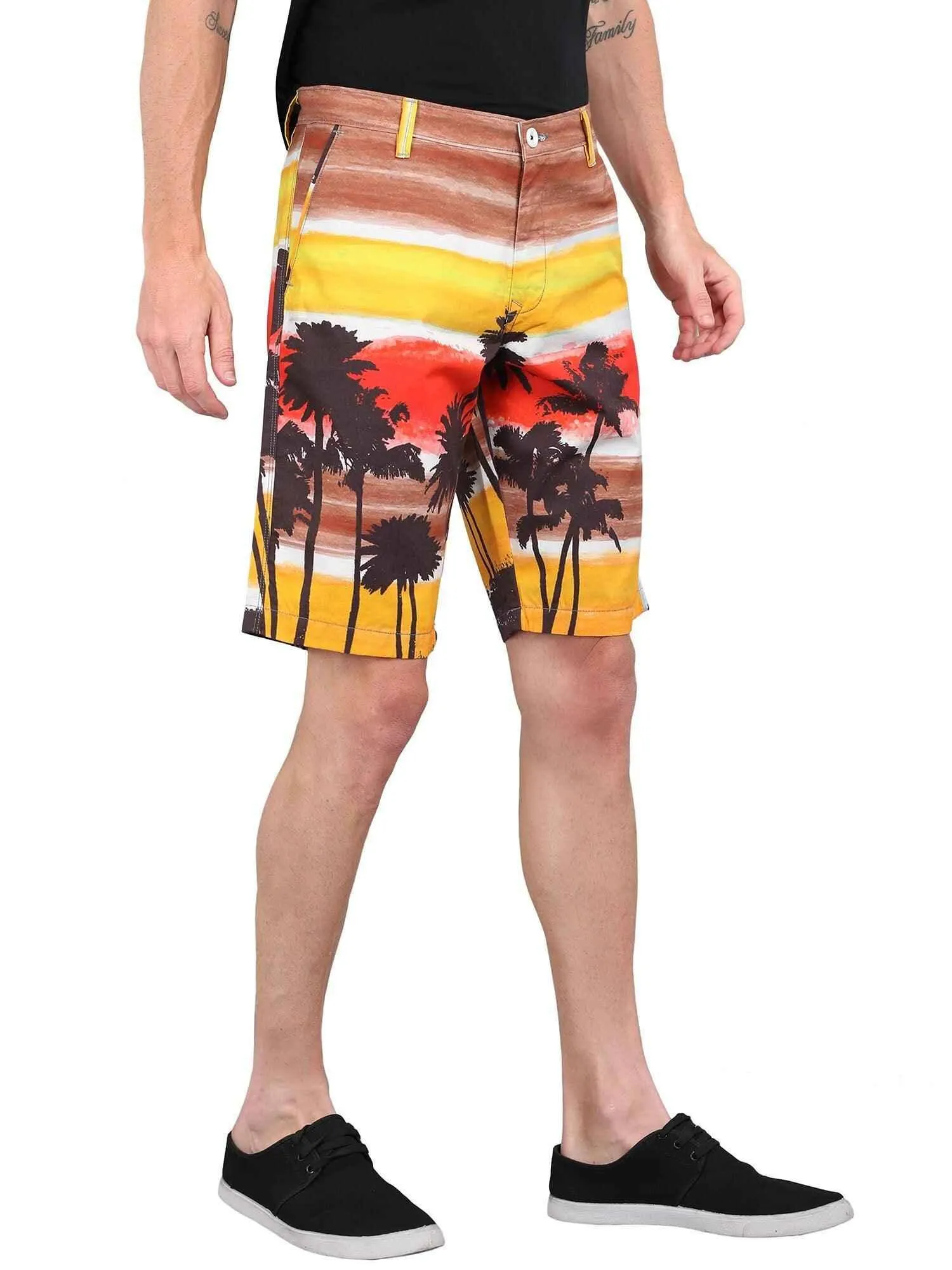 Coco on Sun Set Digital Printed Giza Cotton  Men's Shorts