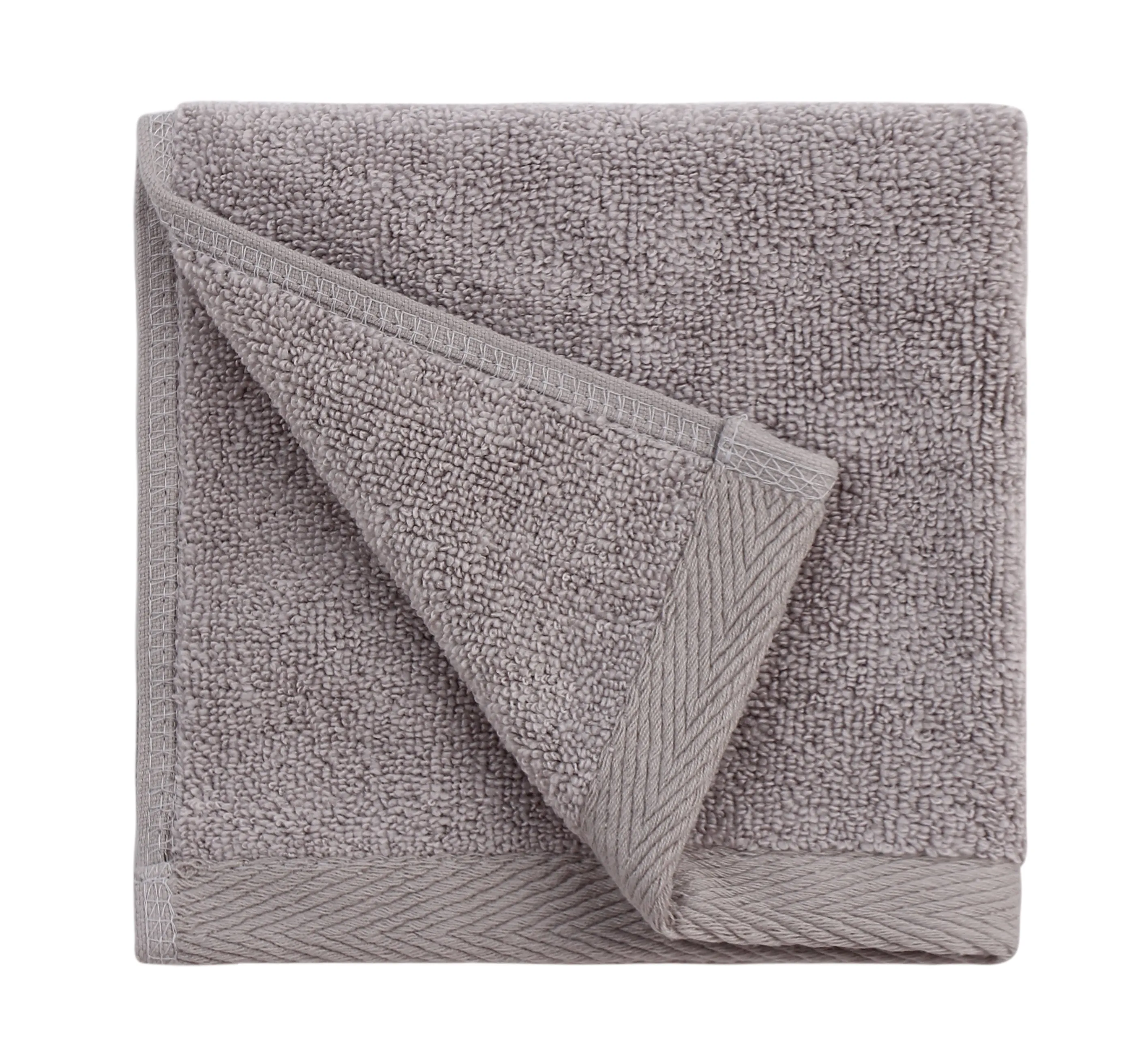 Flat Loop Washcloths - 6 Pack, Ash (Light Grey)