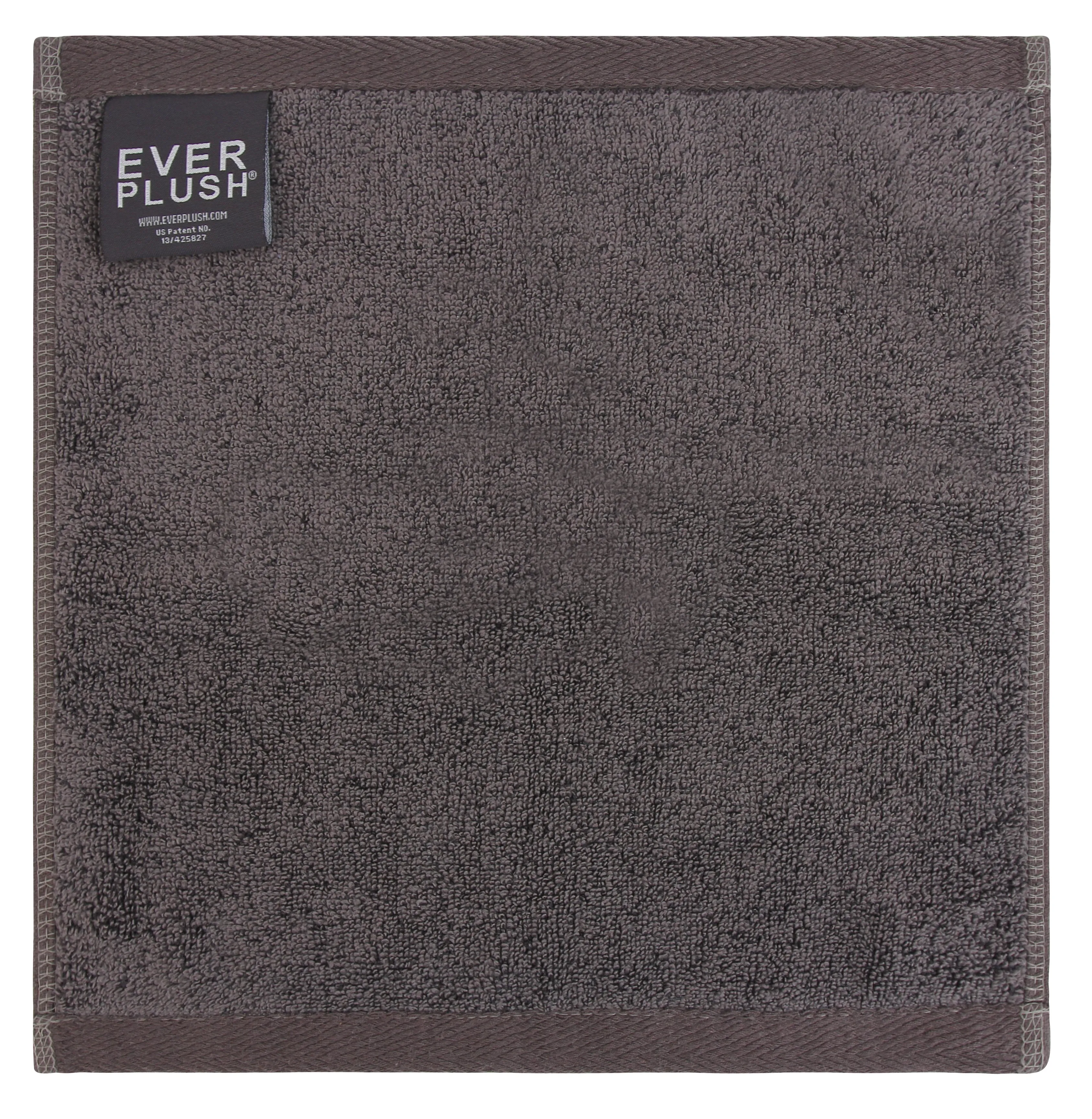 Flat Loop Washcloths - 6 Pack, Charcoal (Dark Grey)