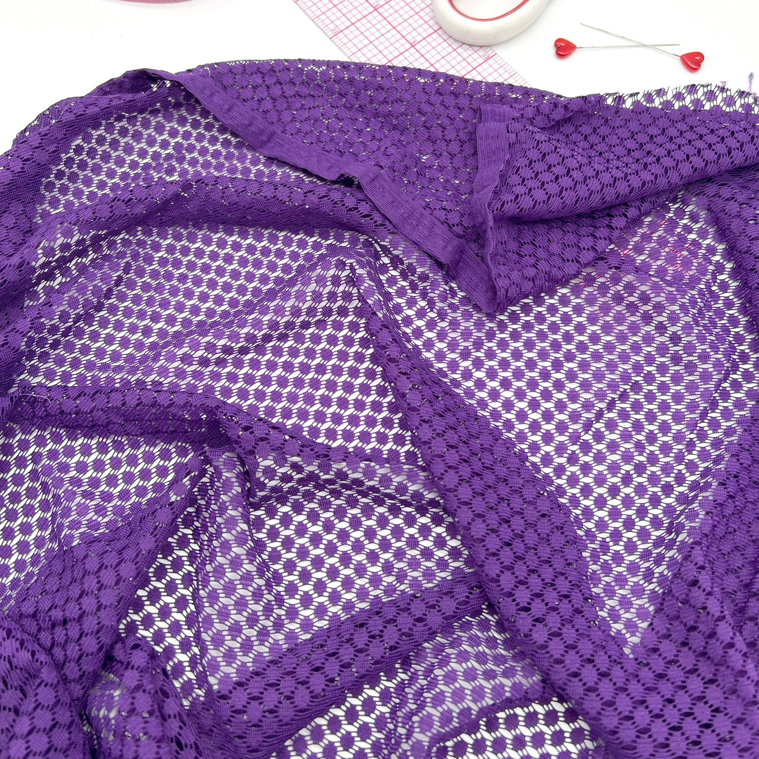 Geometric Stretch Mesh Fabric, by the 1/2 Yard, Lightweight Power Mesh, High Quality