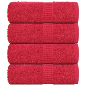 Guest Towels 4 pcs Red 30x50 cm 360 gsm 100% Cotton