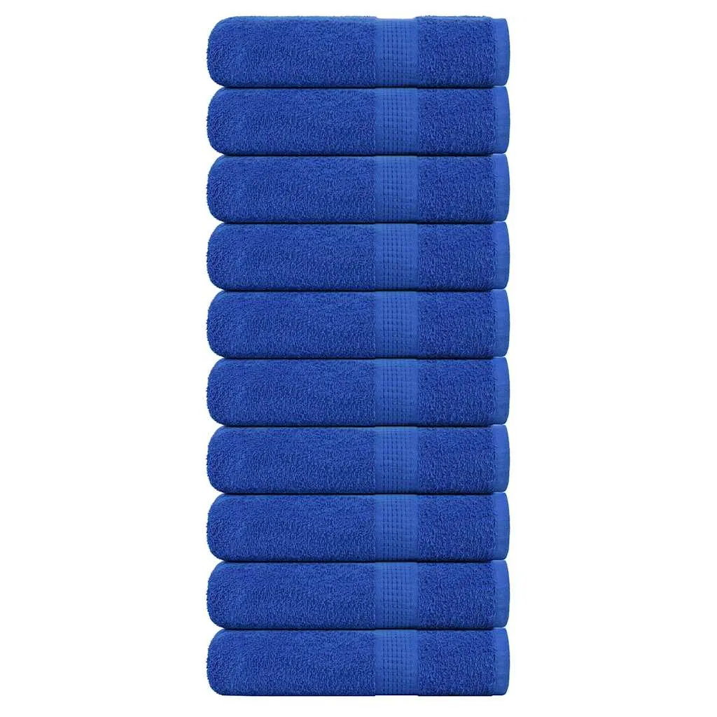 Hand Towels 10 pcs Blue 50x100 cm 360 gsm 100% Cotton