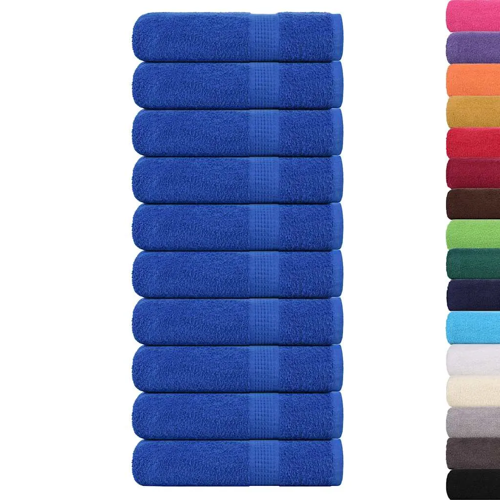 Hand Towels 10 pcs Blue 50x100 cm 360 gsm 100% Cotton