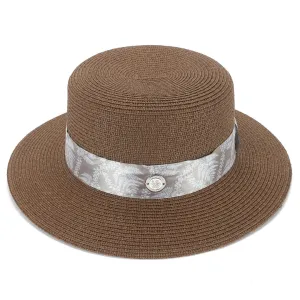 Hat Lily Dark Brown Fern Lei Brown