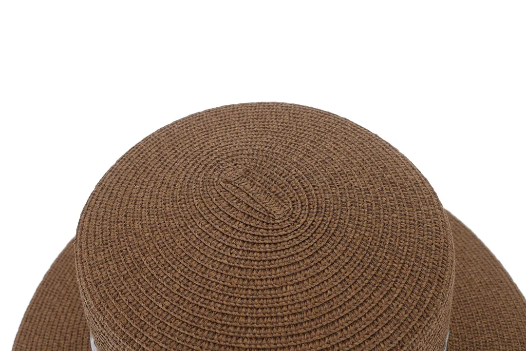 Hat Lily Dark Brown Fern Lei Brown