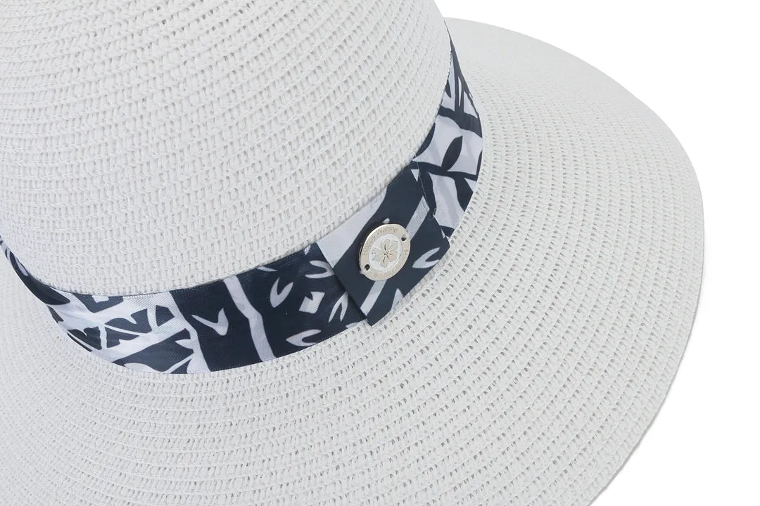 Hat Orchid White Tapa Navy