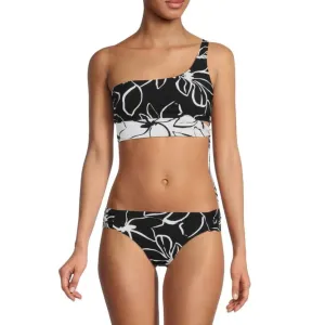 La Blanca Women's Moonlit Floral One Shoulder Sash Swim Top and Bikini Bottom Collection