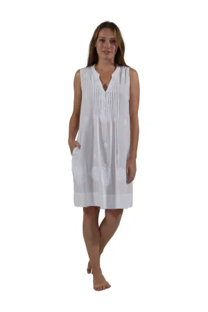 La Cera 100% Cotton Leno Stripe Chemise