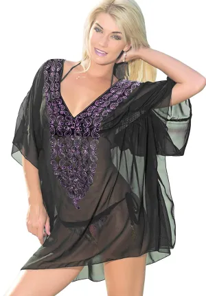 LA LEELA Bikini Swim Beach Swimsuit Cover up Women Caftan Dresses Embroidery