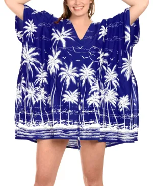 LA LEELA Soft fabric Cover Up Lounge Girl OSFM 14-28 [L-4X] Royal Blue_1825 Blue_R619