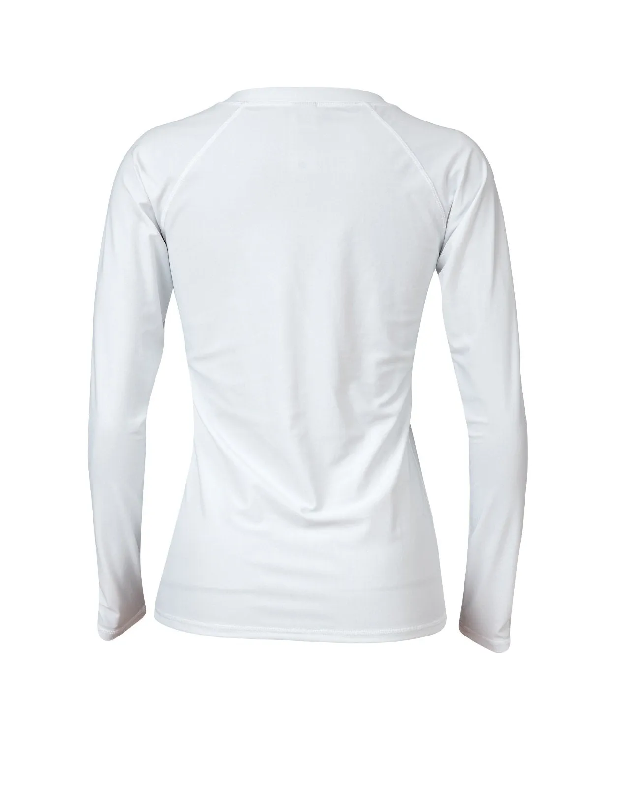 Ladies White Zip Front LS Rash Top