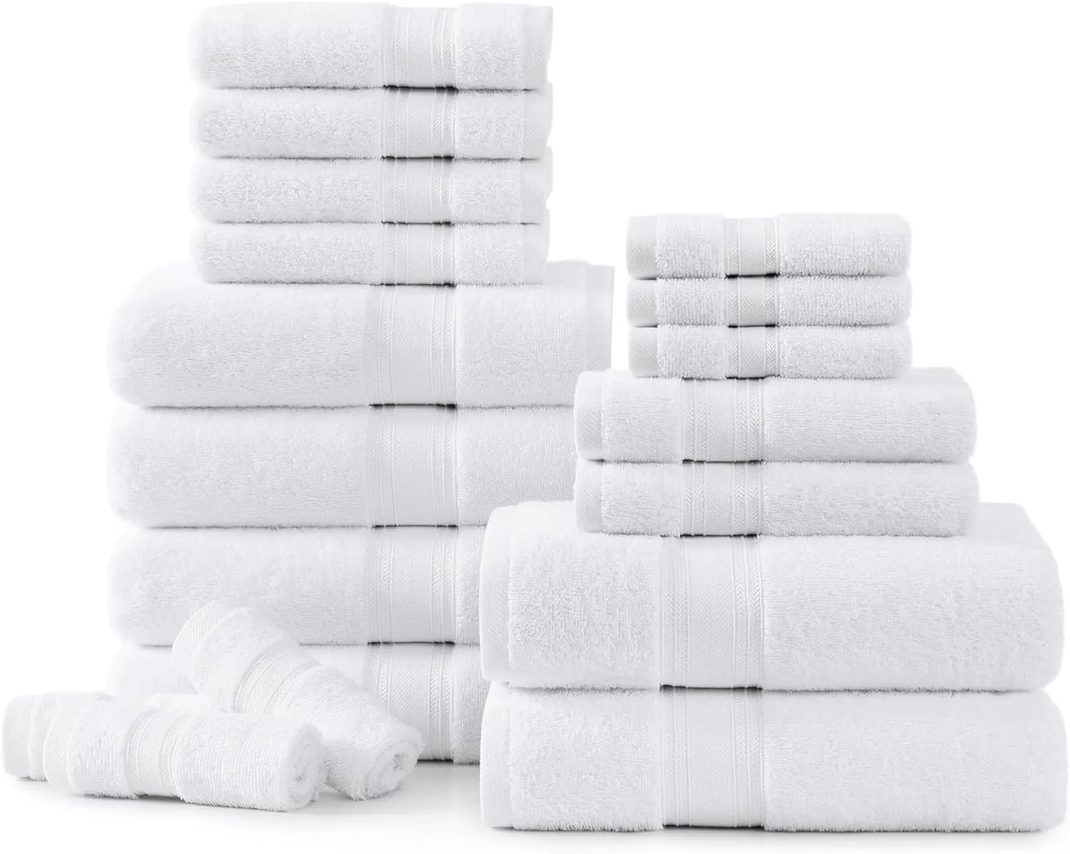 Luxury White 100% Egyptian Cotton Towels Super Soft Face Cloth - Hand Towels - Bath Sheet 500-GSM