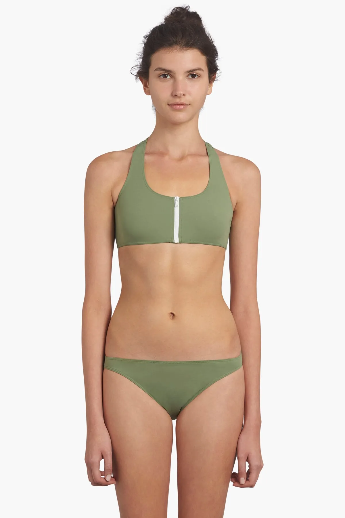 MISKA Paris Mix And Match Brief Girls Swim Bottom - Safari Green