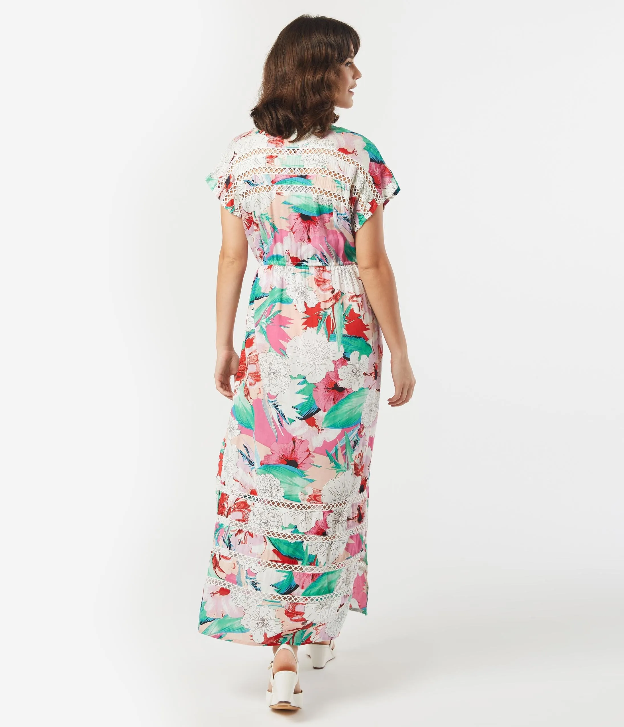 Multicolor Floral Bloom Kimono Coverup