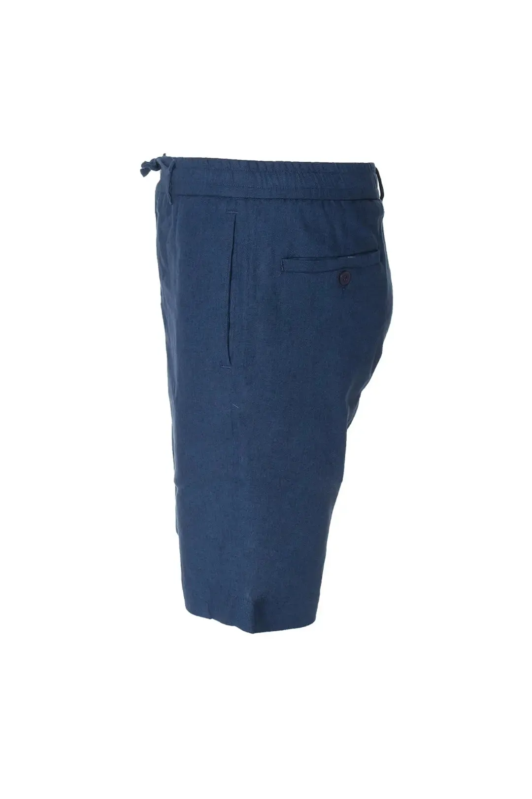 Navy Blue Leon Linen Comfortable Cut Men's Shorts