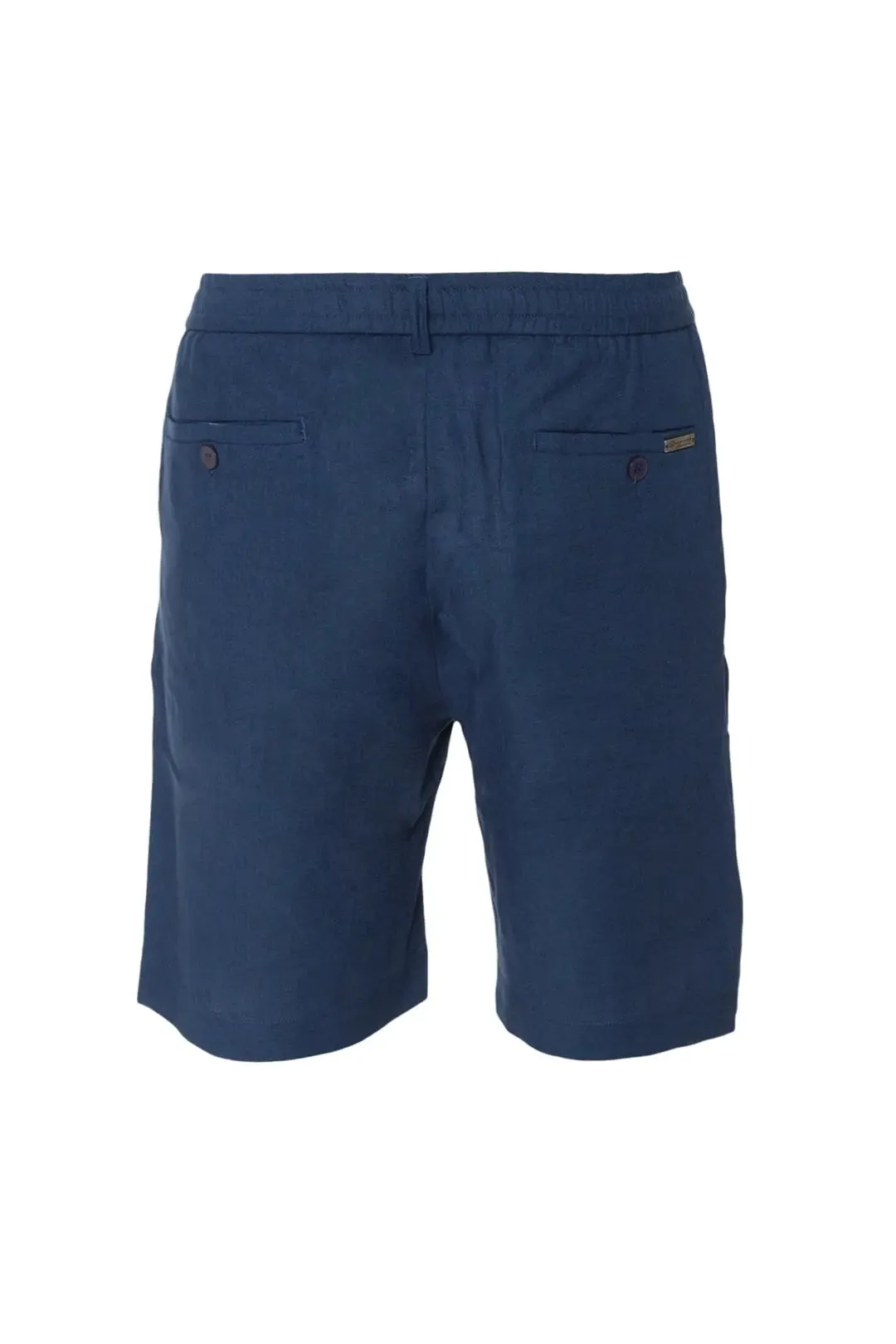 Navy Blue Leon Linen Comfortable Cut Men's Shorts