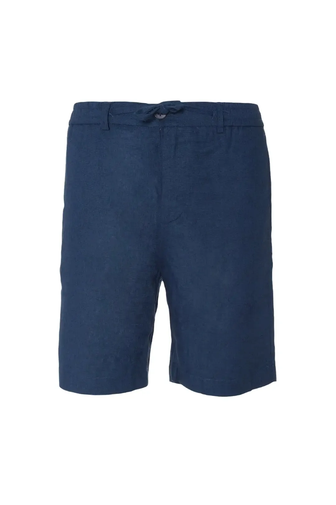 Navy Blue Leon Linen Comfortable Cut Men's Shorts