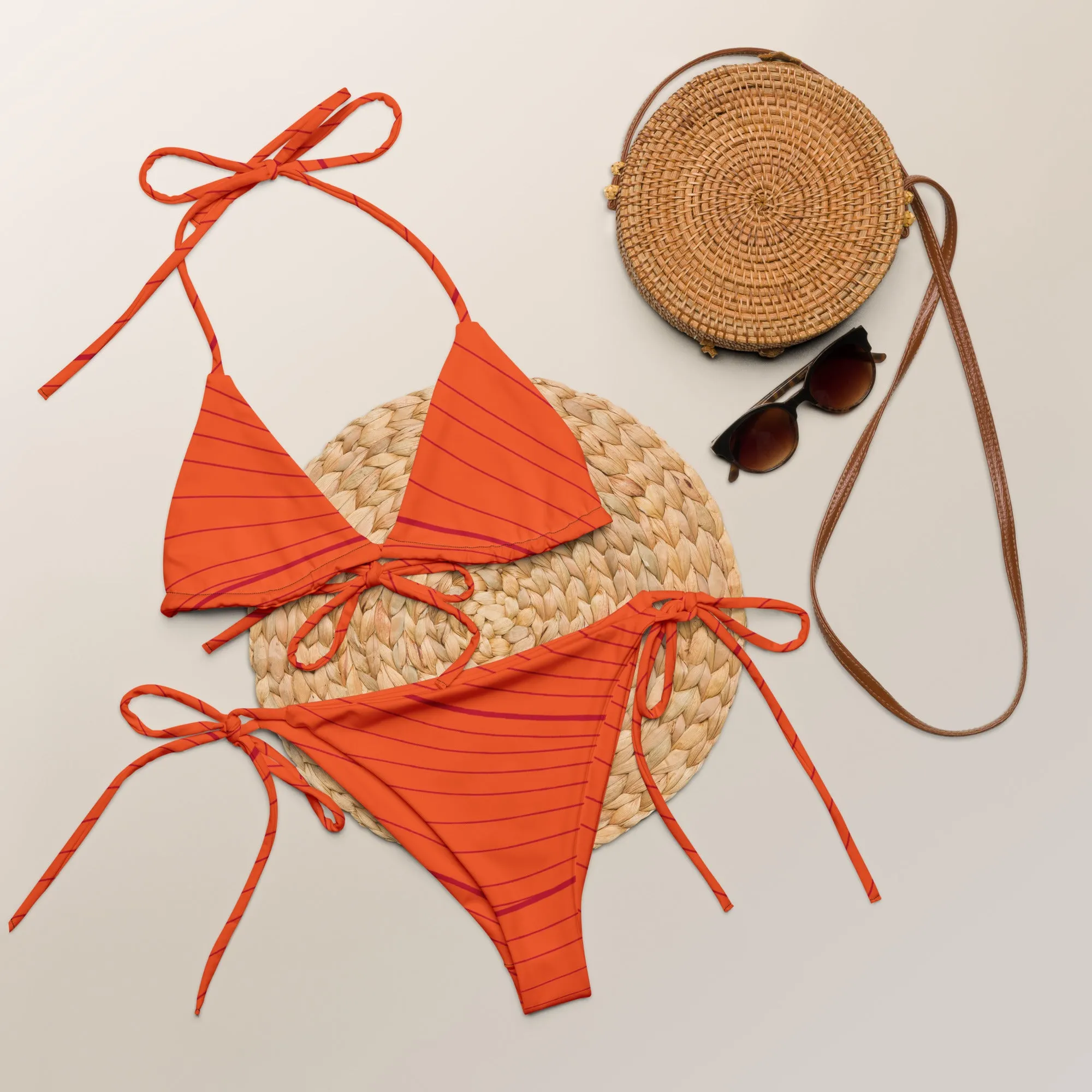 Orange String Bikini by Dumbbells and Hotels