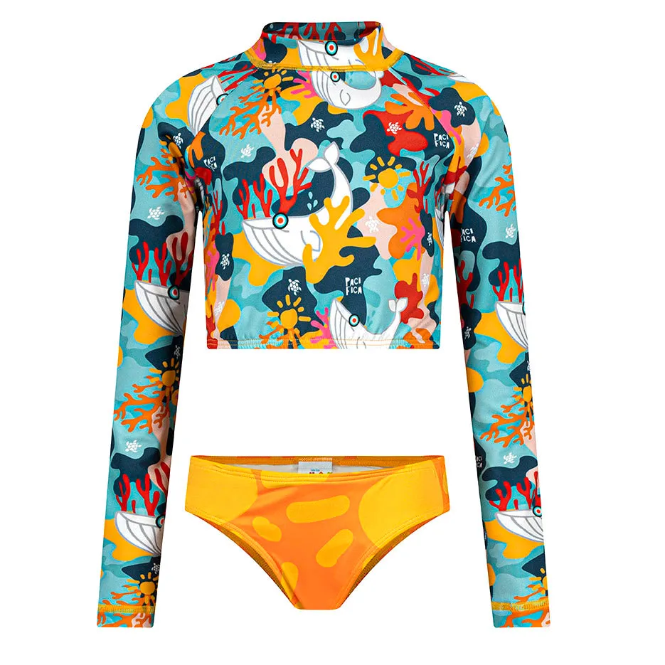 Pacifica Girls Cropped Rash Guard Set