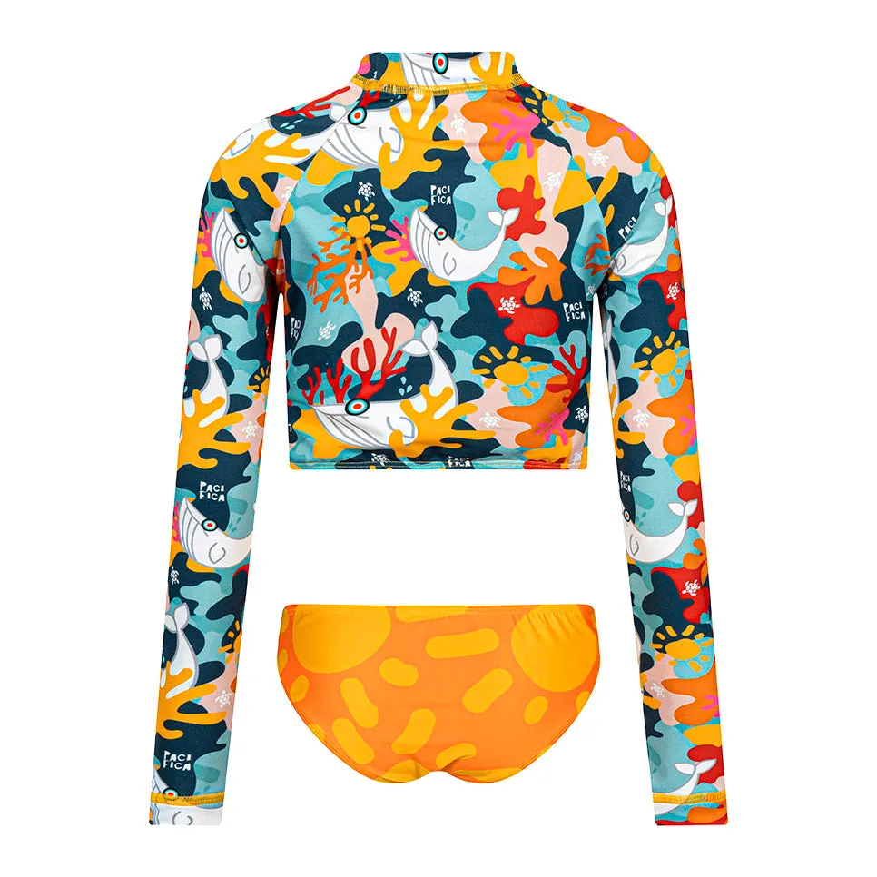 Pacifica Girls Cropped Rash Guard Set