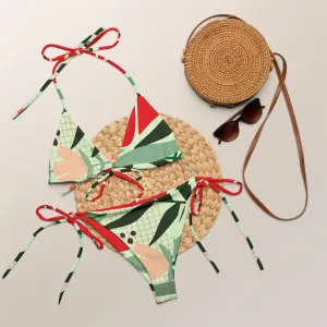 Plant Pattern String Bikini by Dumbbells and Hotels