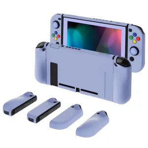 PlayVital AlterGrips Dockable Protective Case Ergonomic Grip Cover for Nintendo Switch, Interchangeable Joycon Cover w/Screen Protector & Thumb Grip Caps & Button Caps - Light Violet - TNSYP3008