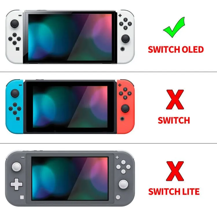 PlayVital AlterGrips Glossy Protective Slim Case for Nintendo Switch OLED, Ergonomic Grip Cover for Joycon, Dockable Hard Shell for Switch OLED w/Thumb Grip Caps & Button Caps - Chameleon Purple Blue - JSOYP3001