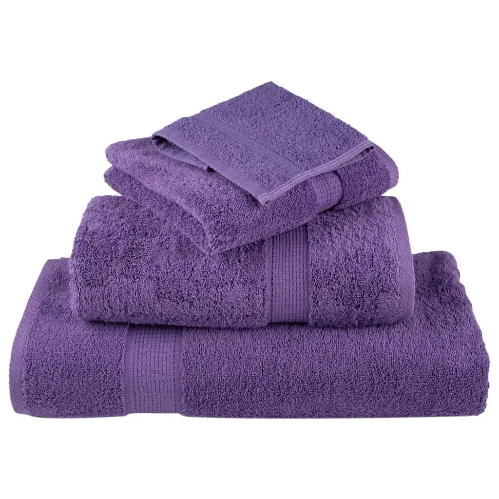 Premium Guest Towels 2 pcs Purple 30x50 cm 600 gsm 100% Cotton