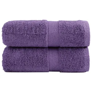 Premium Guest Towels 2 pcs Purple 30x50 cm 600 gsm 100% Cotton