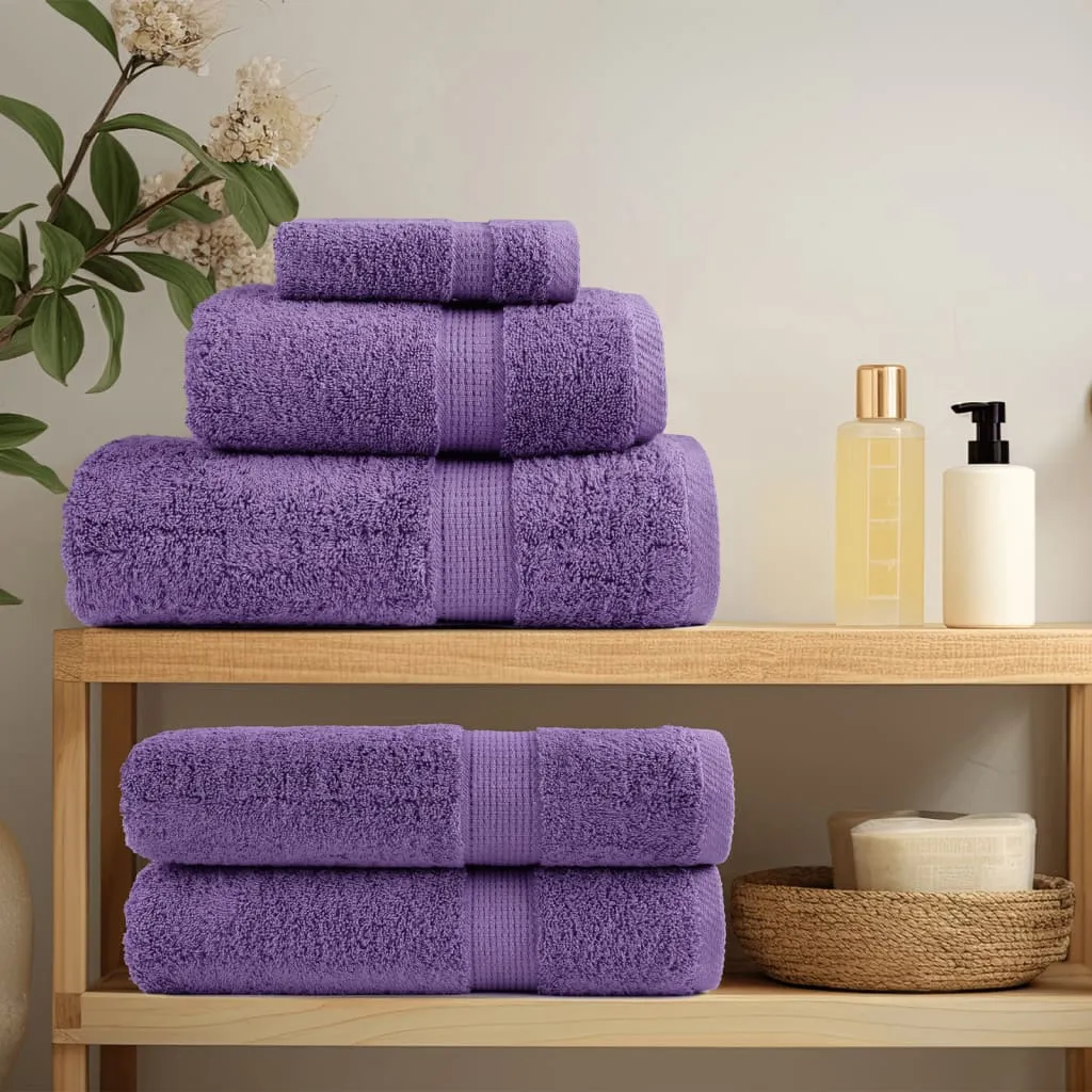 Premium Guest Towels 2 pcs Purple 30x50 cm 600 gsm 100% Cotton