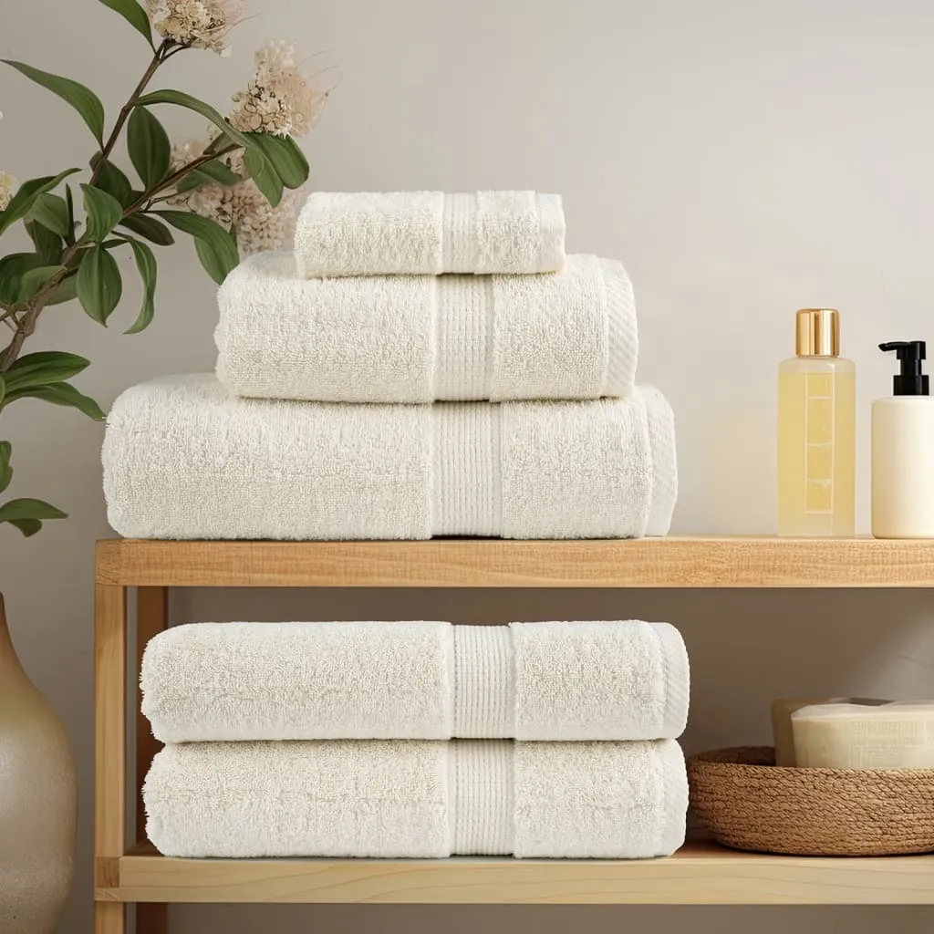 Premium Hand Towels 10 pcs Cream 50x100 cm 600 gsm 100% Cotton