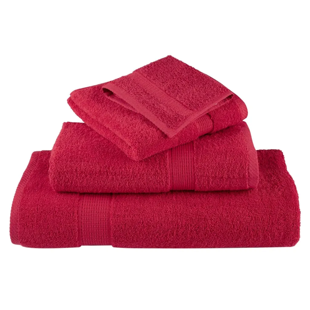 Premium Hand Towels 10 pcs Red 50x100 cm 600 gsm 100% Cotton