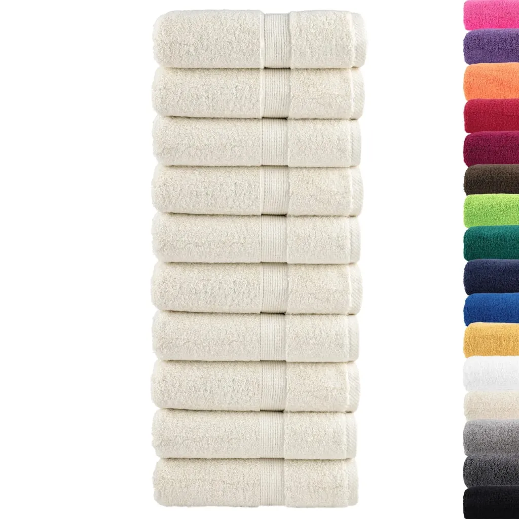 Premium Washcloths 10 pcs Cream 30x30 cm 600 gsm 100% Cotton