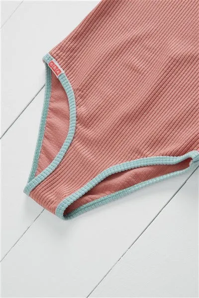 Rose Ribbed Swimsuit