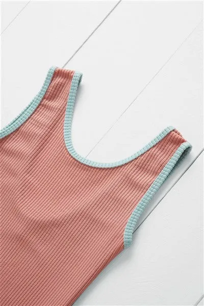 Rose Ribbed Swimsuit