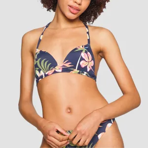 Roxy Into The Sun Bikini Set Mood Indigo Tropical Depth - Womens