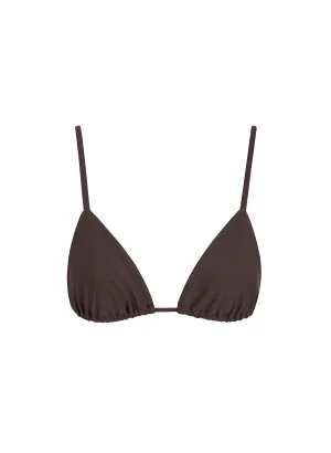 sustainable swimwear top triangle chocolate