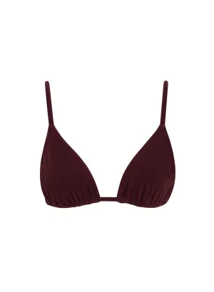 sustainable swimwear top triangle wine